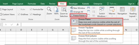 how to make rows repeat in excel when scrolling