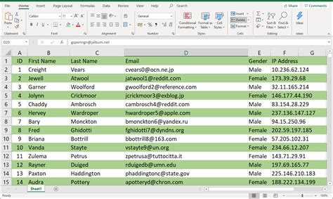 How To Make Rows Slide In Excel