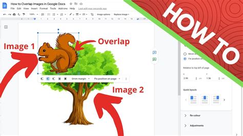 how to make shapes overlap in google docs