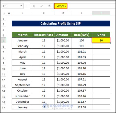 how to make sip calculator in excel