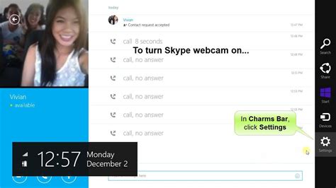 how to make skype turn on my home webcam