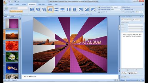 how to make slideshow in powerpoint with music