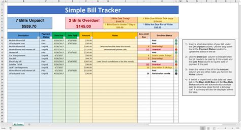 How To Make Spreadsheet For Bills