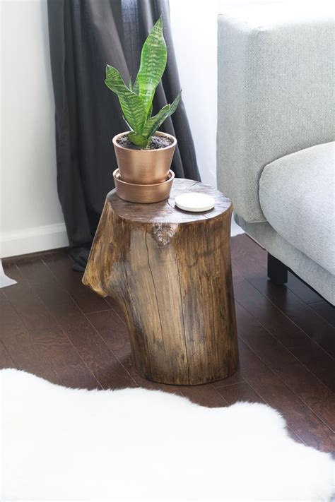 How To Make Stump Side Table