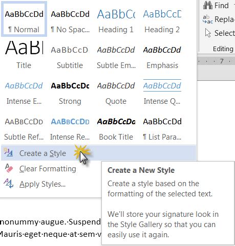 how to make styles in word