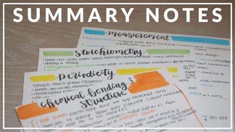 how to make summary notes for exam