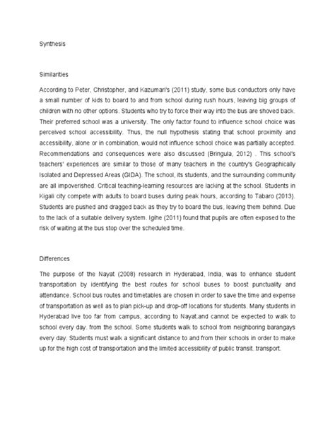 how to make synthesis in research chapter 2