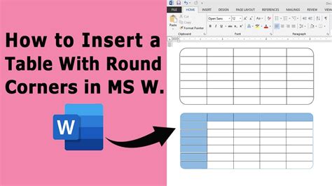 How To Make Table Corners Rounded In Word