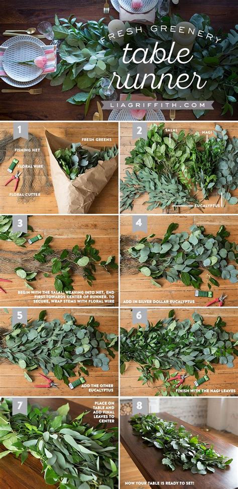 How To Make Table Runner With Greenery