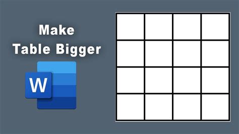 How To Make Table Size Bigger In Word