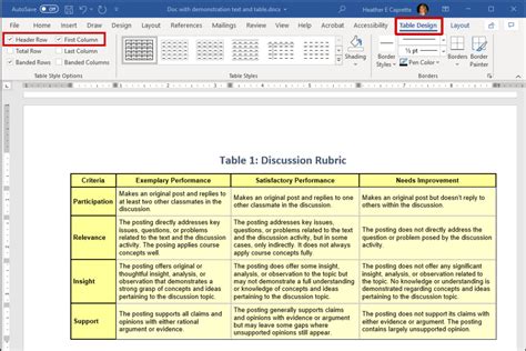How To Make Tables In Word Accessible