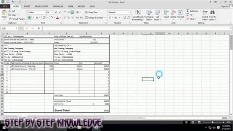 how to make tax invoice in excel