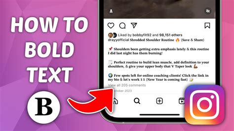how to make text bold in instagram posts