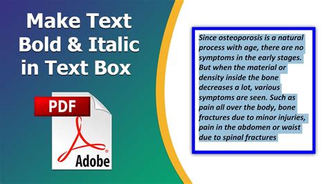 how to make text bold in pdf document