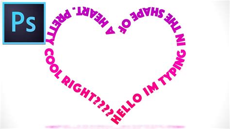 how to make text into a heart shape in photoshop