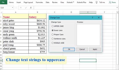 how to make text lowercase in excel formula