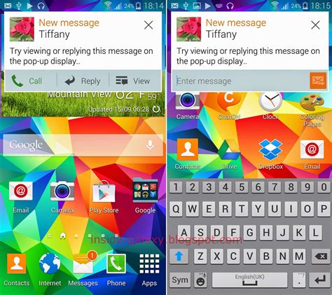 how to make text messages pop up on android