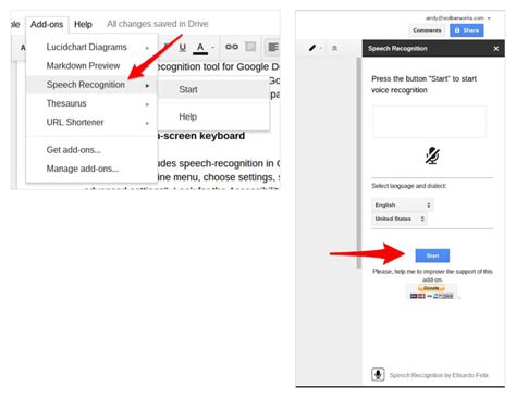 how to make text speak on google docs