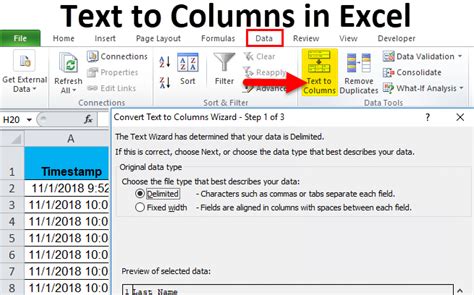 how to make text to columns in excel