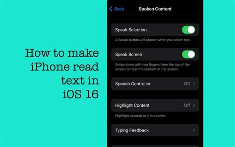 how to make text to speech work on iphone