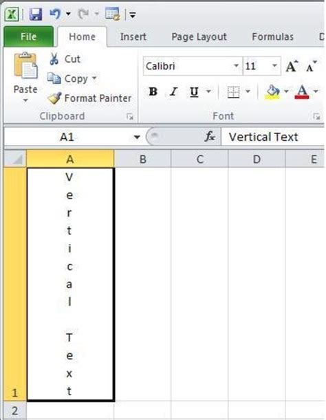 how to make text vertical in excel column