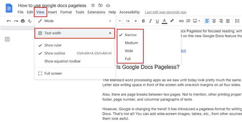 how to make text wider on google docs
