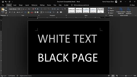 How To Make The Background Black In Microsoft Word