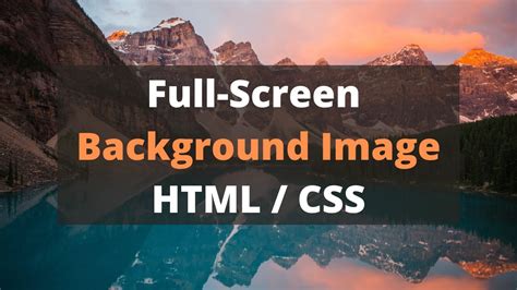 How To Make The Background Full Screen In Html