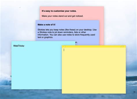 how to make the post it notes on macbook a different colour