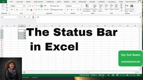How To Make The Status Bar Appear In Excel