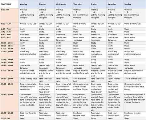 how to make time table for study class 12