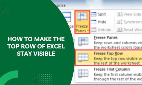 how to make top row in excel stay when sorting