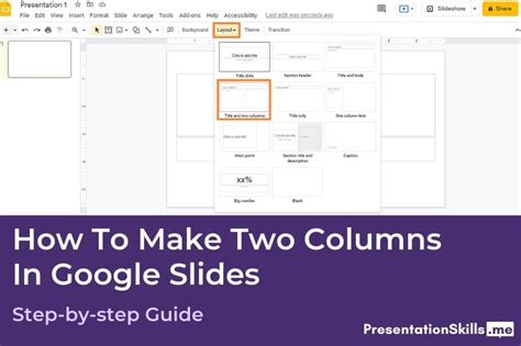 how to make two columns on google slides
