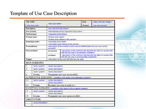 how to make use case description