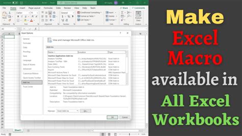 how to make vba macro available all excel workbooks