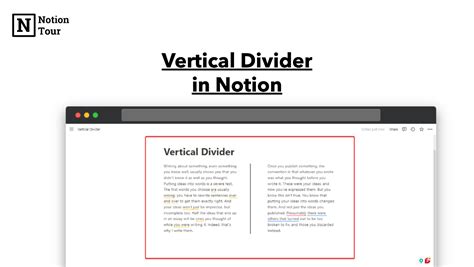 How To Make Vertical Divider In Notion