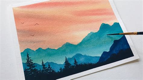 how to make watercolor mountains