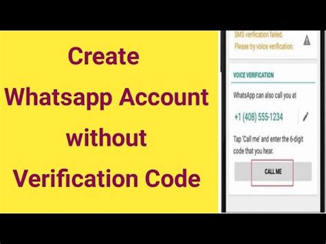 how to make whatsapp account without verification code