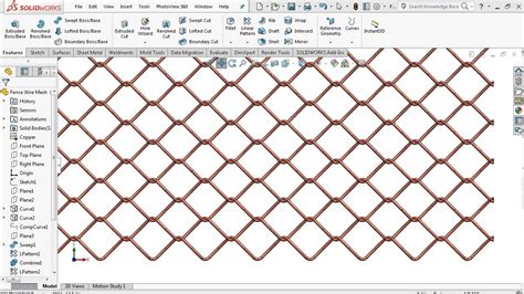 how to make wire mesh in solidworks
