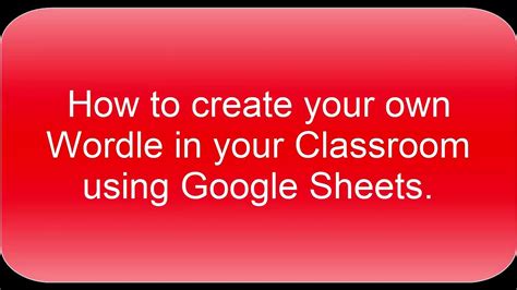 how to make wordle in google sheets