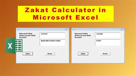 how to make zakat calculator in excel