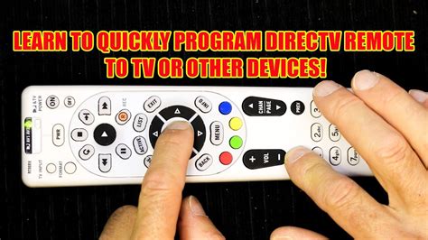 how to manually program directv remote to tv