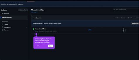 how to manually start github action