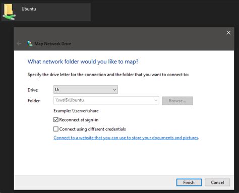 how to map linux home directory in windows