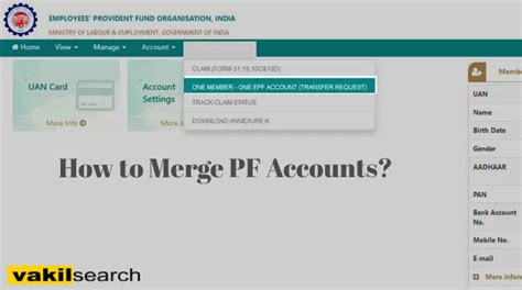 how to merge 2 accounts in epfo