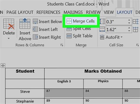 How To Merge Cells In Table On Word