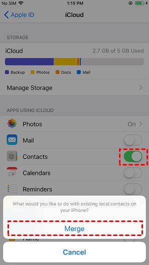 how to merge contacts from google to icloud