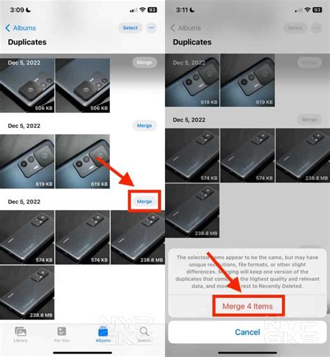 how to merge duplicate photos in iphone 11