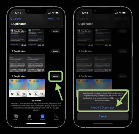 how to merge duplicate photos in iphone 15