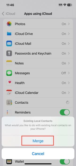 how to merge gmail contacts to icloud on iphone